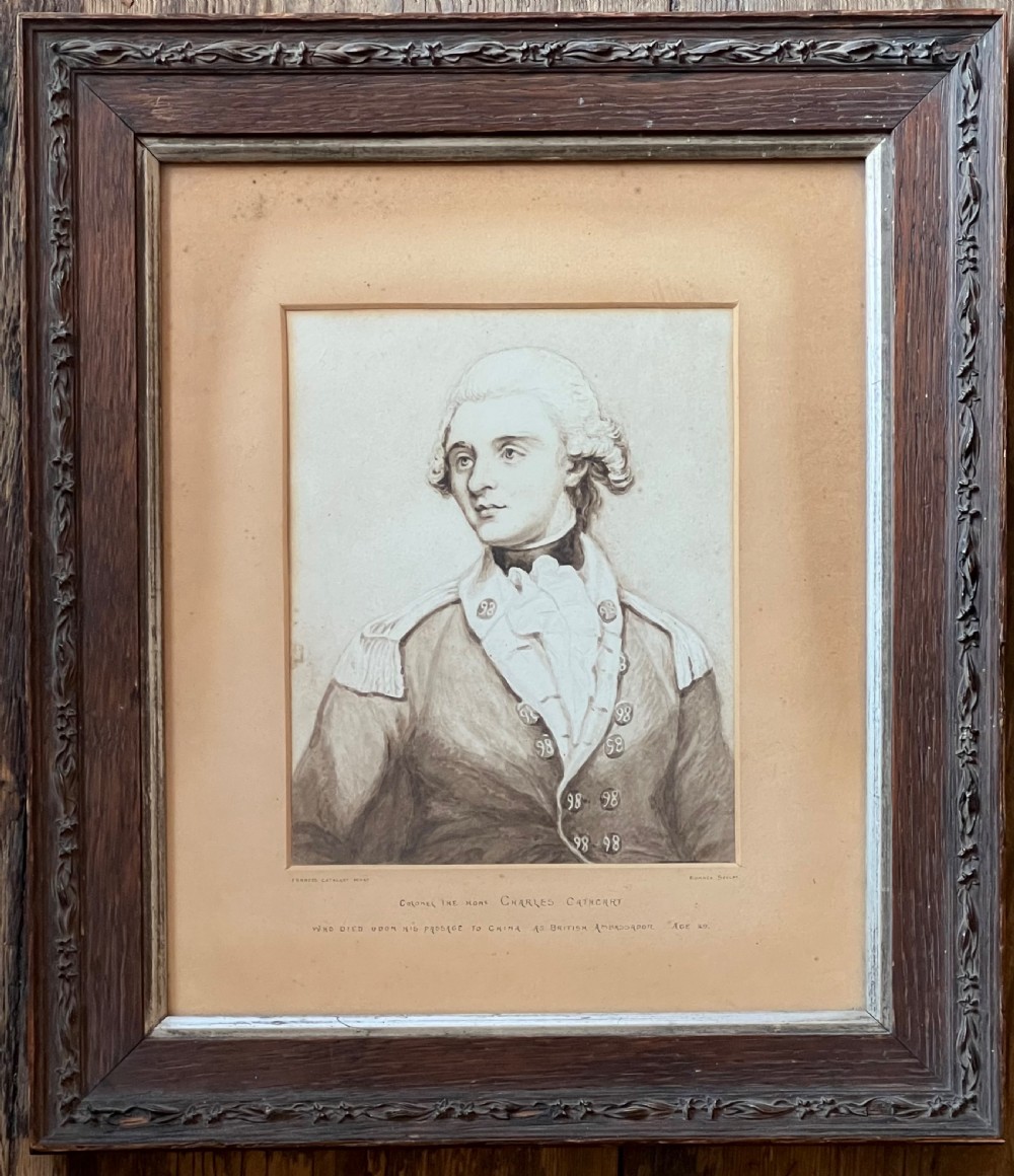 watercolour of charles cathcart after romney by his son francis cathcart