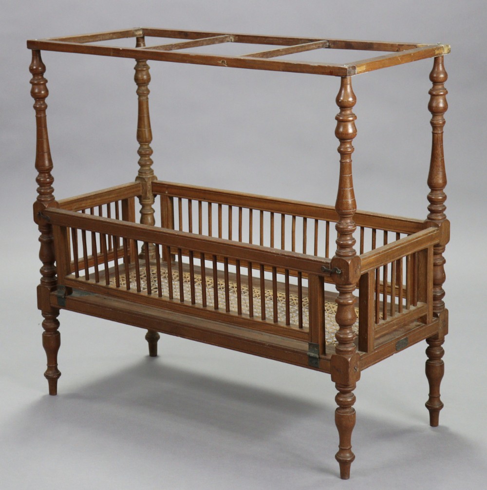 c19th hardwood model cot made by the boys from an orphanage in new zealand