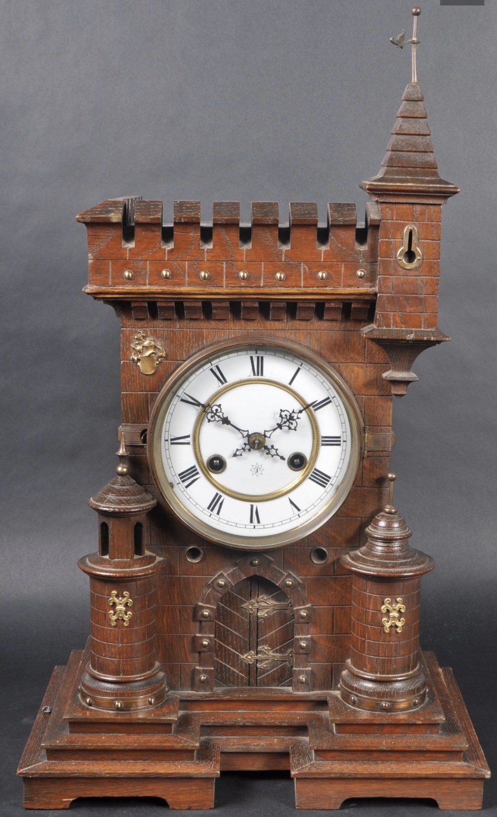 c19th german mantel clock of large proportions
