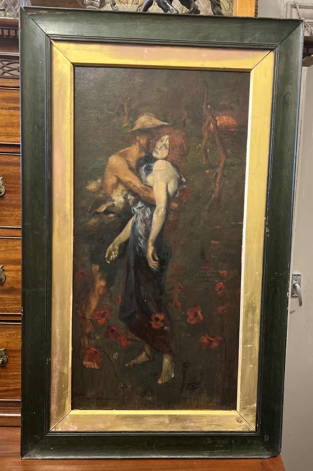c1920s copy of an idyll study m greiffenhagen oil painting on board