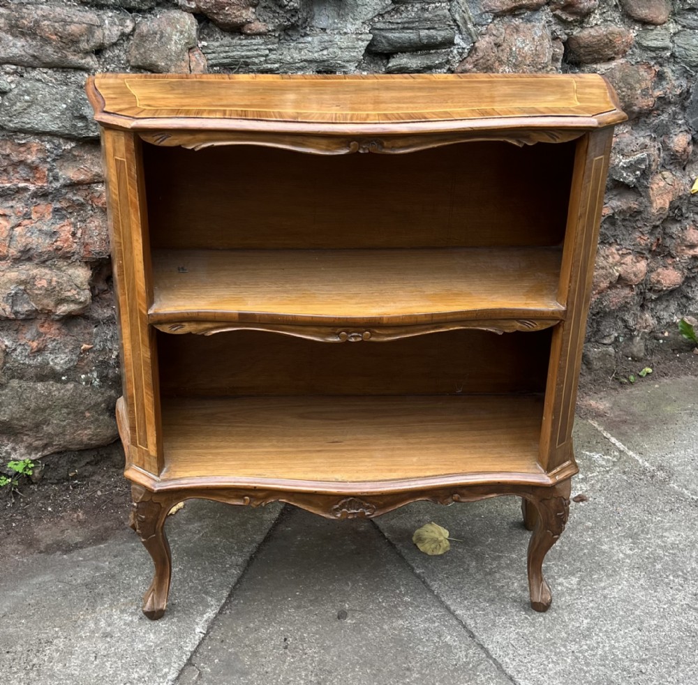 small early c20th bookcase veneered in walnut