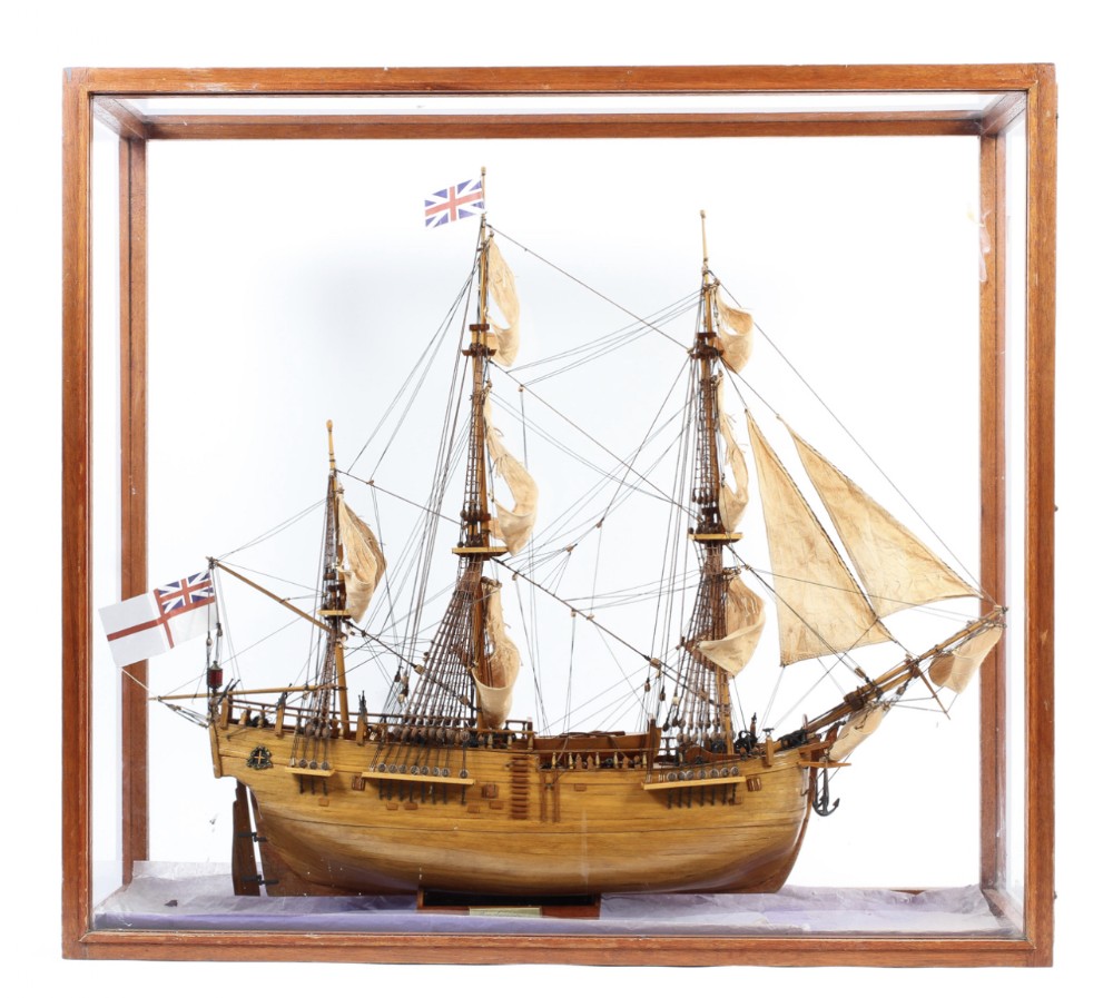 large scratch built model of the hms endevour 1763