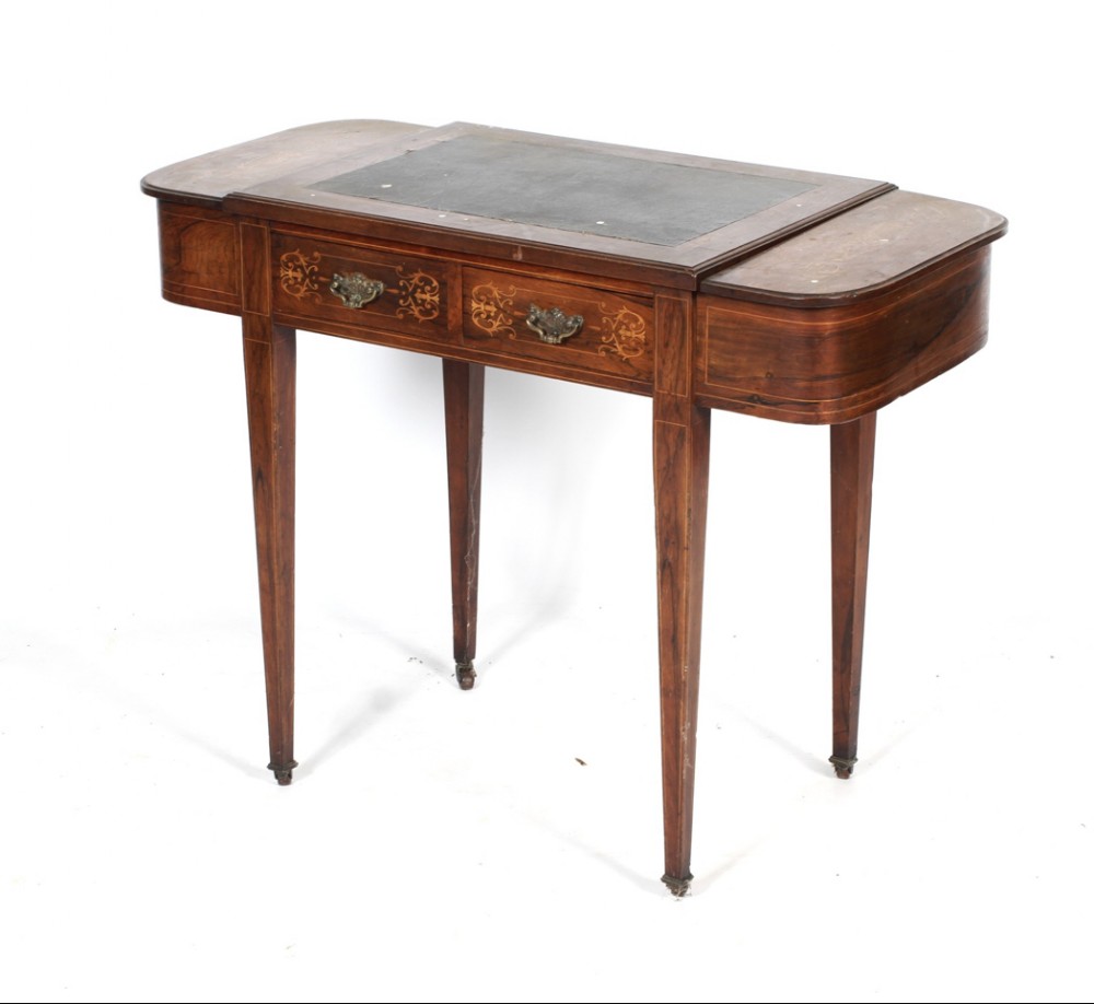 edwardian inlaid rosewood writing desk by william h vaughan co