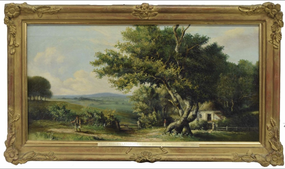 oil on canvas landscape style of samuel david colkett british 18061863
