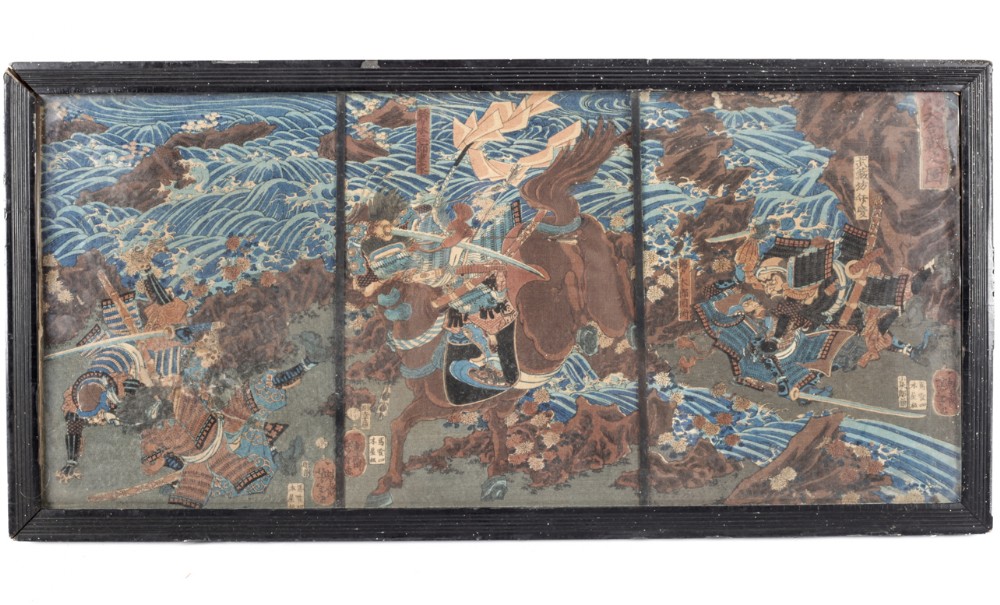 japanese ukiyoe woodblock after yoshgi chika utagawa yoshitora 18361882 tryptich