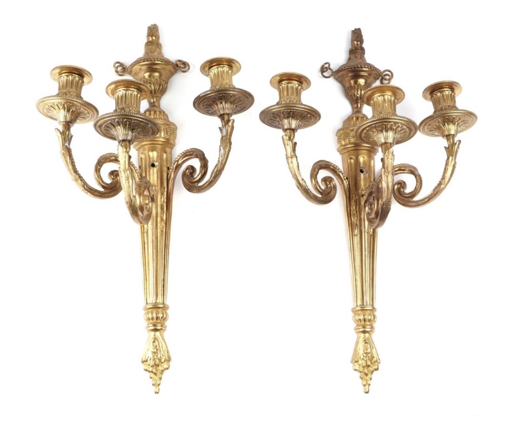 large pair of regency wall candle sconces