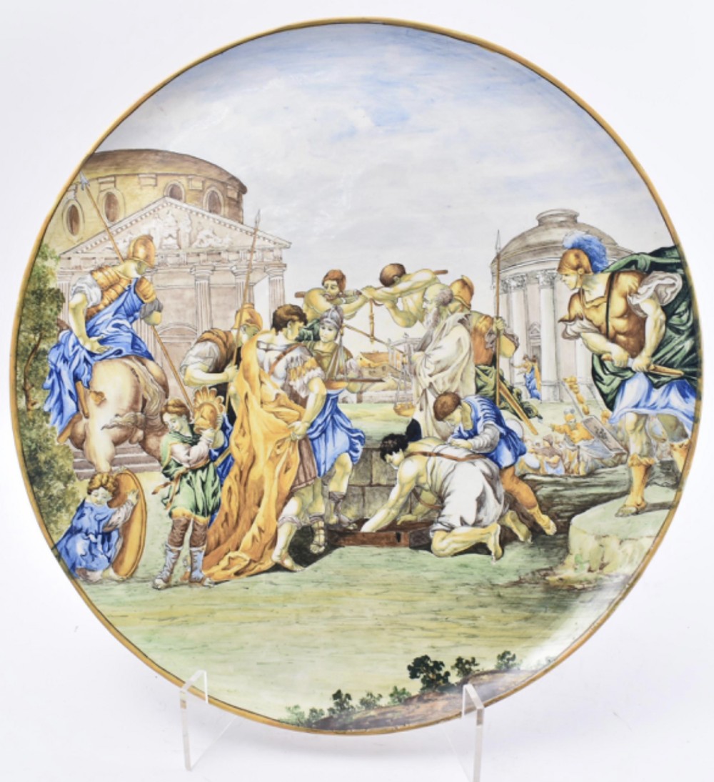 large c19th italian maiolica charger