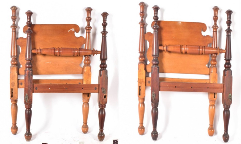 a pair of american federal maple single beds c182030