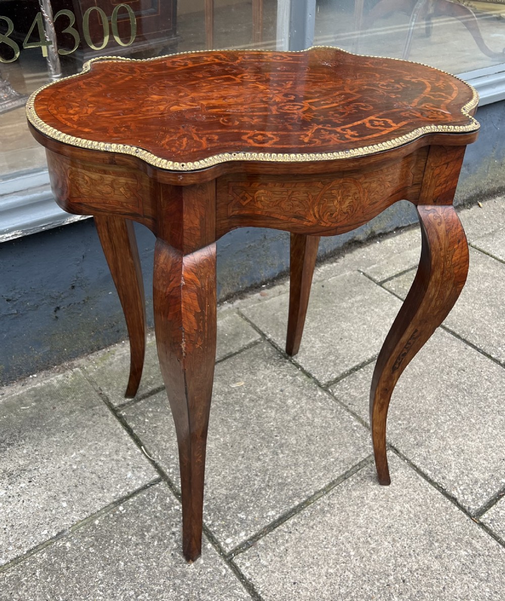 c19th kingwood marquetry side table