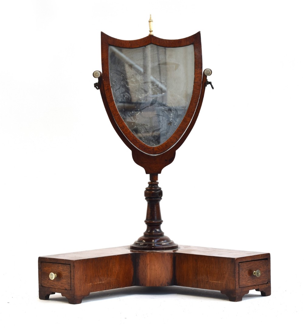 small l shaped georgian mahogany dressing mirror