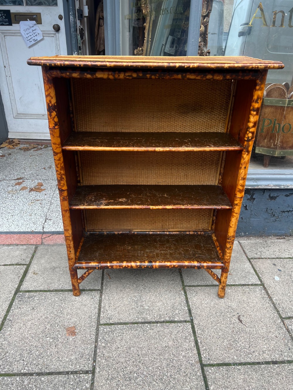 c19th bamboo bookcase