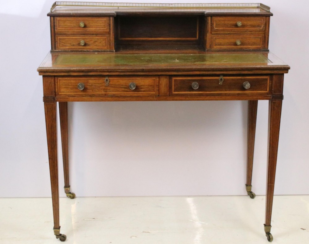 edwardian inlaid mahogany desk