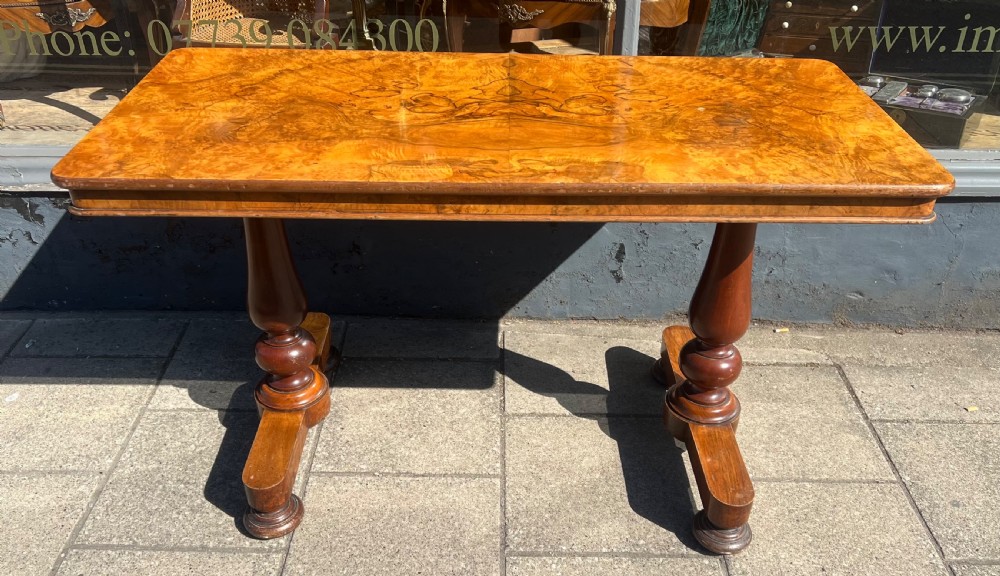 figured walnut table writing