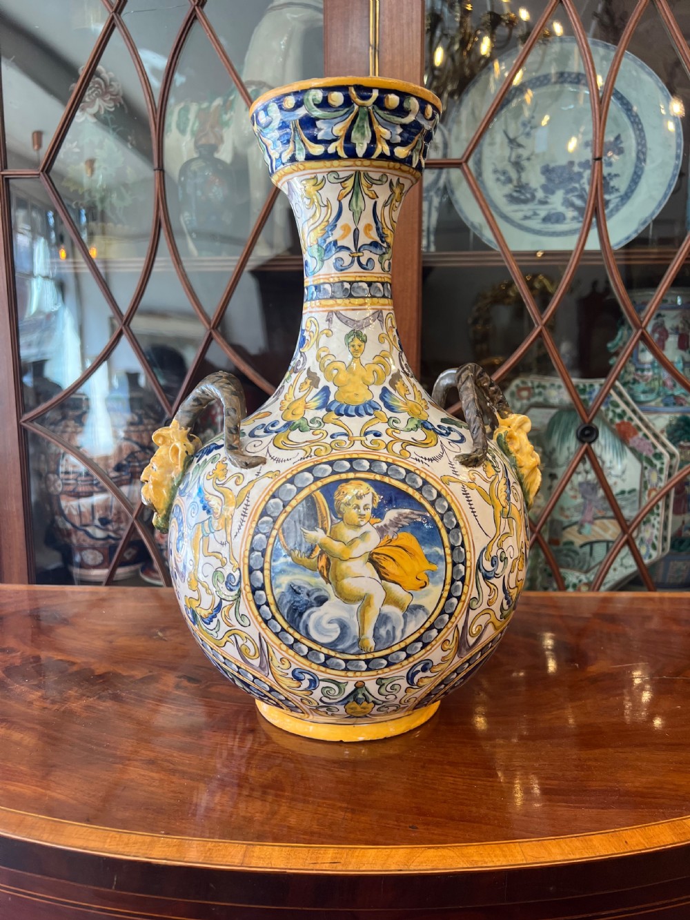 large italian maiolica vase