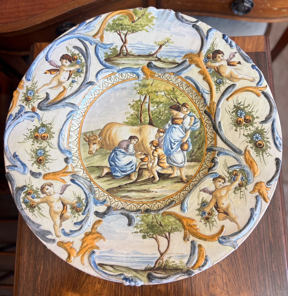 large italian maiolica charger
