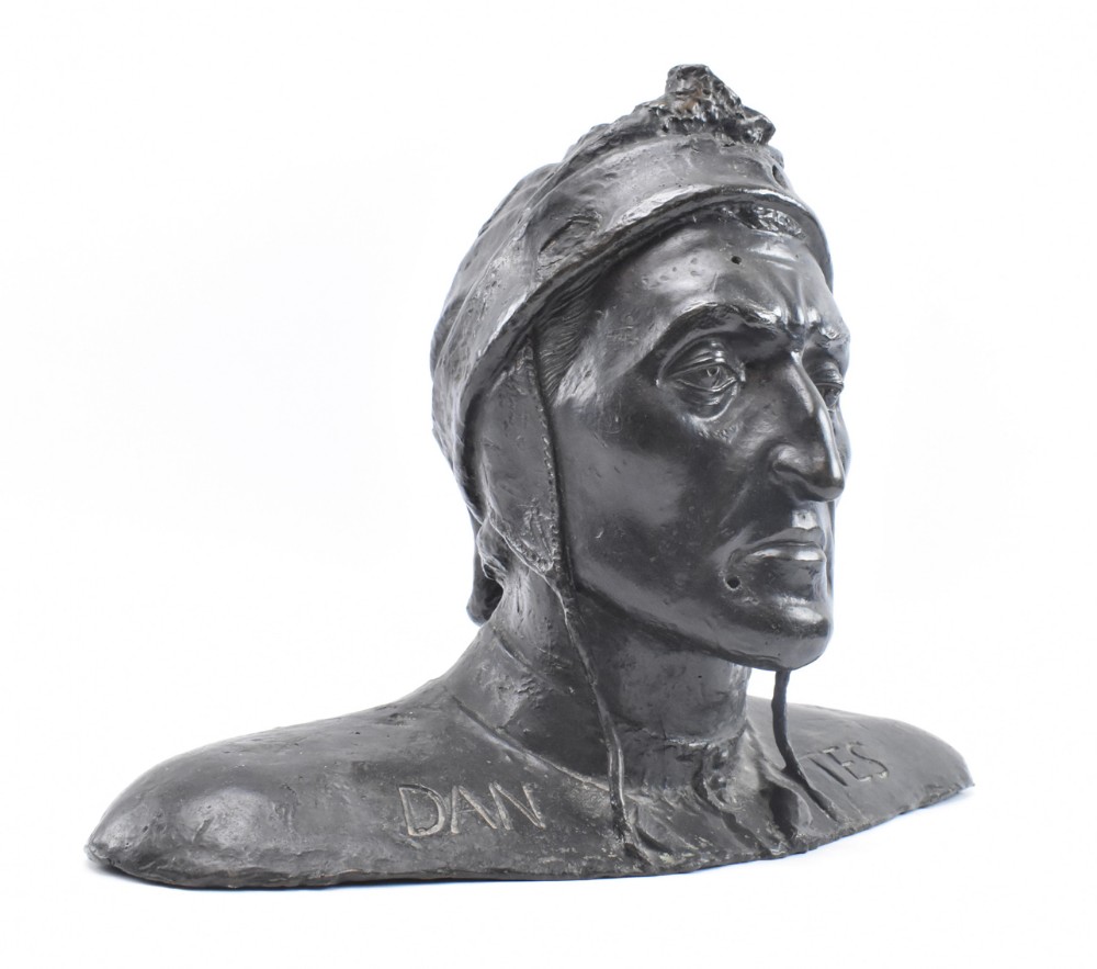 large size bronze bust of dante aligheiri