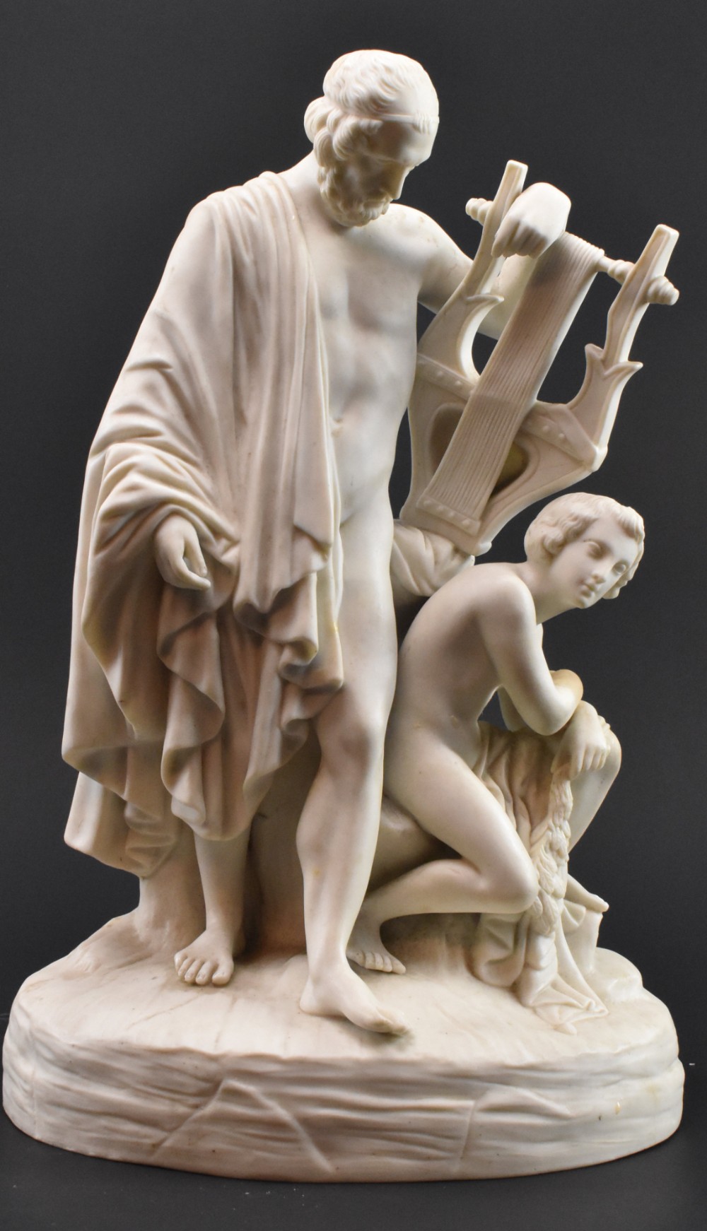 c19th parianware model of homer teaching the young boy