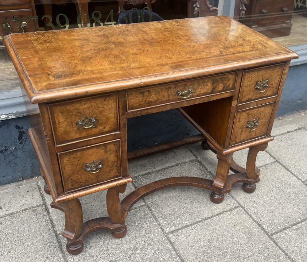burr walnut queen anne style desk