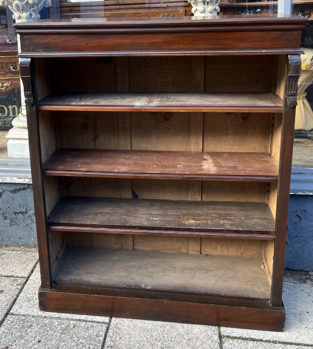 edwardian walnut bookcase with adjustable shelves