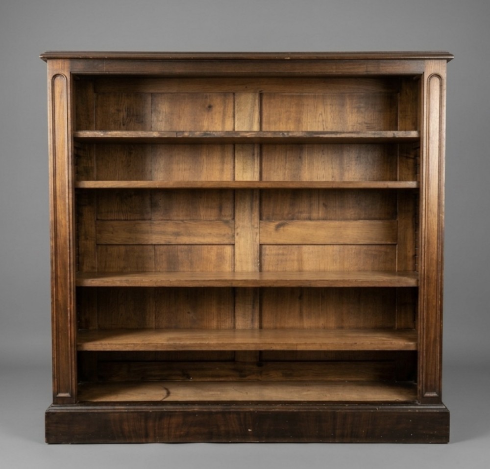 a large open mahogany bookcase