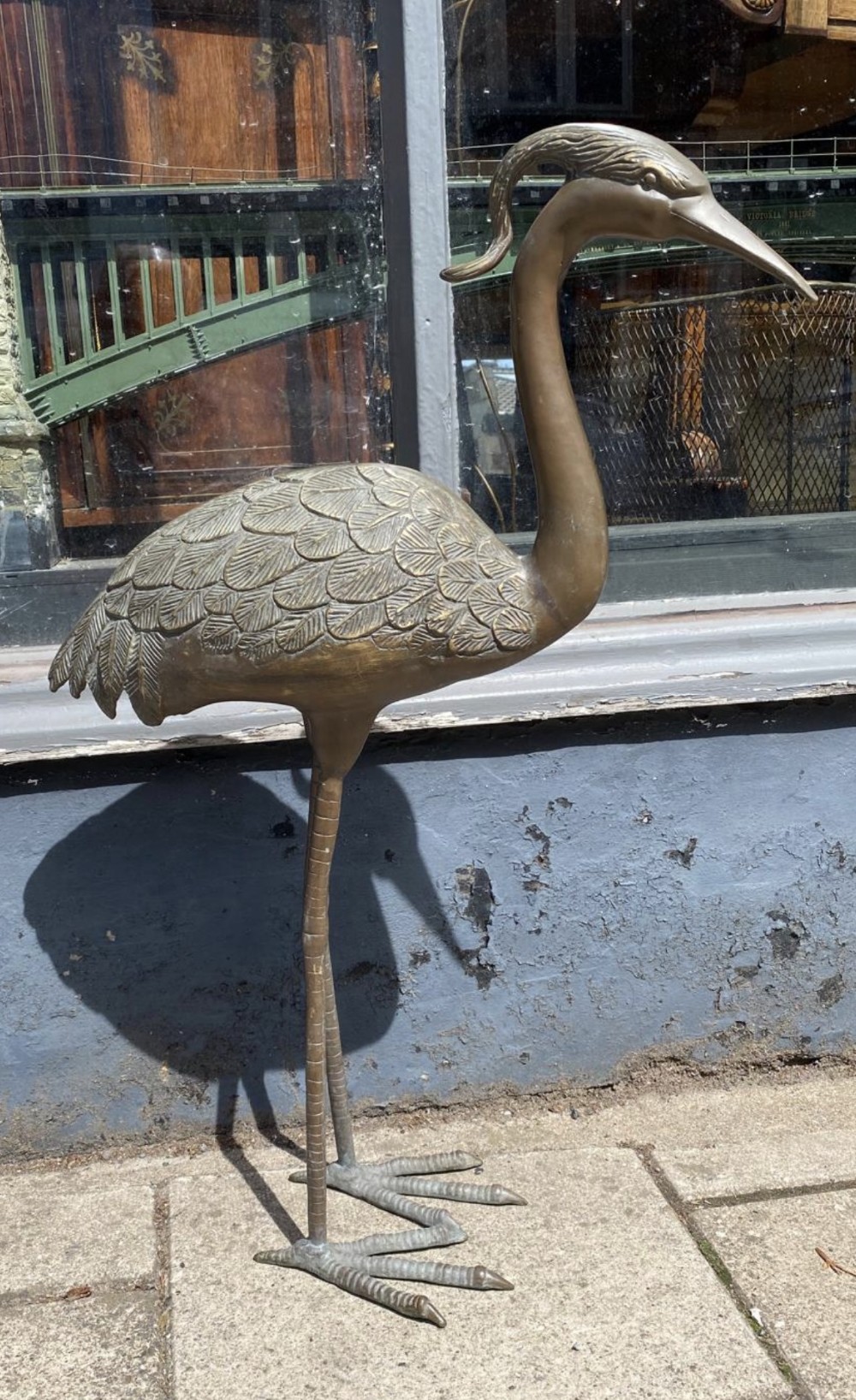 large bronze crane