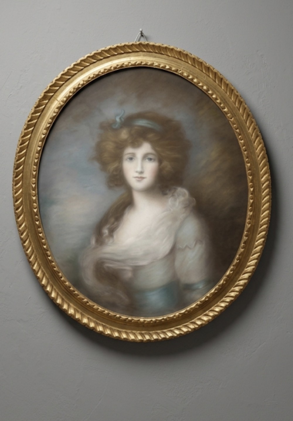early c19th pastel portrait after thomas gainsborough of eliza lindley