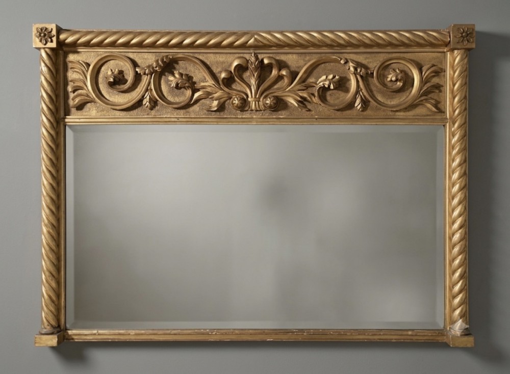 c19th giltwood overmantel mirror